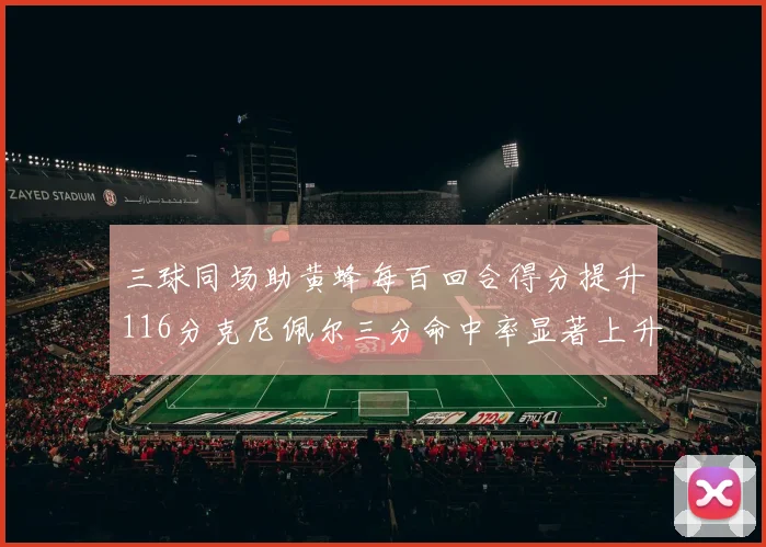 三球同场助黄蜂每百回合得分提升116分克尼佩尔三分命中率显著上升近10